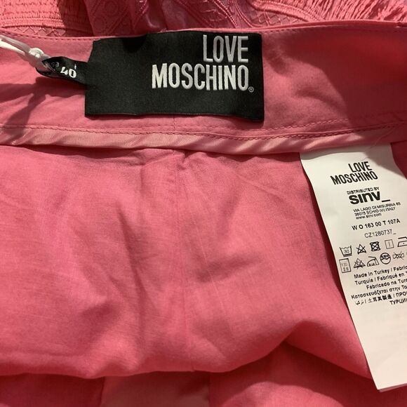 Love Moschino Fringe Short Women's Pink 40 NWT - Picture 8 of 13